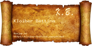 Kloiber Bettina névjegykártya
